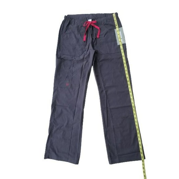 Maevn Women's Drawstring Utility Cargo Scrub Pants Charcoal/Pink Size S/M NWT - Picture 8 of 15